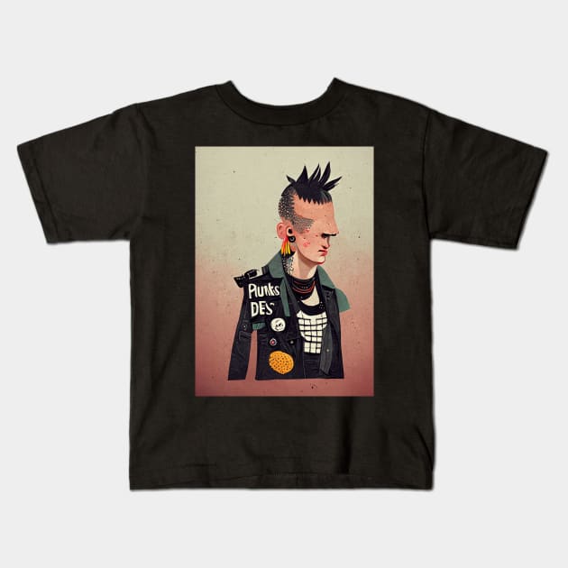 Punk Face Kids T-Shirt by deificusArt